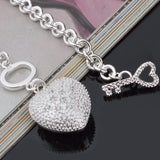 "Key To My Heart" Toggle Charm Bracelet