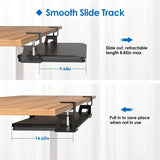 Keyboard Mouse Tray Under Desk Retractable Slide Out Drawer with C Clamp