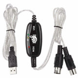 Keyboard to PC Adapter USB In-Out MIDI Interface Music Recording Converter