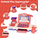 Kids Cash Register Pretend Play Cashier Toy with Scanner Calculator