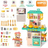 Kids Kitchen Play Set Interactive Pretend Kitchen Toys Cookware