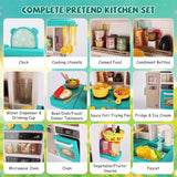 Kids Kitchen Play Set Interactive Pretend Kitchen Toys Cookware