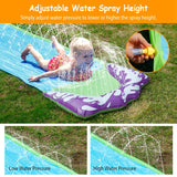 Kids Single Water Slide Lawn Surfing Racing Lane Slip Splash Spray Sprinkler
