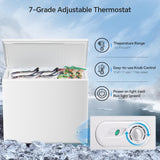 Kismile 7.0/3.5 Cubic Feet Chest Freezer with Removable Basket Free Standing