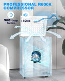 Kismile 7.0/3.5 Cubic Feet Chest Freezer with Removable Basket Free Standing