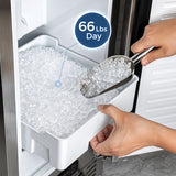 Kismile Commercial Built-in Ice Maker Machine,80Lbs/Day,Under Counter Ice Cube Maker with 24H Timer,Reversible Door,Built-in Freestanding Ice Maker for Home & Office(Silver)