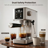 Kismile Espresso Coffee Maker Machine 20 Bar, with Milk Frother Steam Wand CM8032