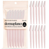 Kitsch Dermaplane Razor for Women Face - Face Razors for Women and Men - Eyebrow Trimmer, Shaver, Recycled Plastic Dermaplaning and Skin Care Tool - Terracotta, 12 pcs