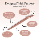 Kitsch Dermaplane Razor for Women Face - Face Razors for Women and Men - Eyebrow Trimmer, Shaver, Recycled Plastic Dermaplaning and Skin Care Tool - Terracotta, 12 pcs
