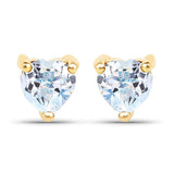 0.70 Carat Genuine Blue Topaz 14K Yellow Gold Earrings