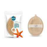 Balmy Kabak Natural Exfoliating Bath Mitt for Oily Skin - Dual-Sided, 100% Pumpkin Fiber