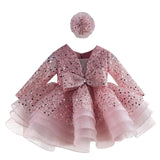 KLFFLGID Baby Girl Pageant Dress Sequins Embroidered Lace Toddler Flower Wedding Birthday Party Gown Dresses