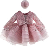 KLFFLGID Baby Girl Pageant Dress Sequins Embroidered Lace Toddler Flower Wedding Birthday Party Gown Dresses