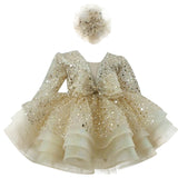 KLFFLGID Baby Girl Pageant Dress Sequins Embroidered Lace Toddler Flower Wedding Birthday Party Gown Dresses