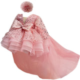 KLFFLGID Baby Girl Pageant Dress Sequins Embroidered Lace Toddler Flower Wedding Birthday Party Gown Dresses