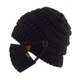 Knit Beanie with Matching Hook-On Mask