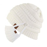 Knit Beanie with Matching Hook-On Mask