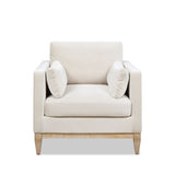 Knox 36" Modern Farmhouse Arm Chair, French beige Performance Velvet