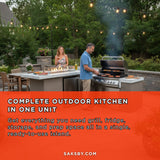 KoKoMo Grills Baja 9FT BBQ Island With LEDs, Built-In BBQ And Refrigerator [Made-To-Order] (SAK85739)