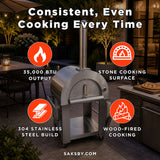 KoKoMo Grills Premium 32-Inch Stainless Steel Wood Fired Pizza Oven [KO-PIZZAOVEN] (SAK92618)