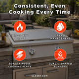 KoKoMo Grills 30-Inch Premium 36K BTU Teppanyaki Griddle With Dual U Shape Burner (SAK19367)