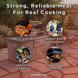 KoKoMo Grills Premium Built-In Charcoal Grill With 304 Stainless Steel And Adjustable Heat Tray, 32" (SAK32504)