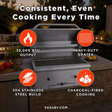 KoKoMo Grills Premium Built-In Charcoal Grill With 304 Stainless Steel And Adjustable Heat Tray, 32" (SAK32504)