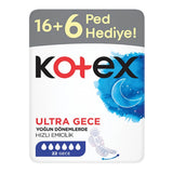 Kotex Ultra Night Sanitary Pads for Secure Comfort 22 Count