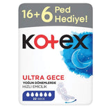 Kotex Ultra Night Sanitary Pads for Secure Comfort 22 Count