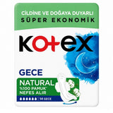 Kotex Natural Ultra Night Pads for Leak Protection 14 Count