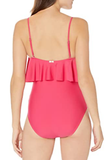 Tommy Hilfiger Magenta Flutter One Piece Swimsuit, Us 16