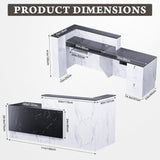 Velmor L-Shaped Modern Black And White Reception Desk With Lockable Drawers (SAK50729)