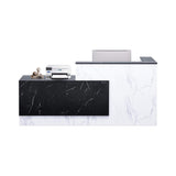 Velmor L-Shaped Modern Black And White Reception Desk With Lockable Drawers (SAK50729)
