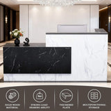 Velmor L-Shaped Modern Black And White Reception Desk With Lockable Drawers (SAK50729)