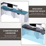 Velmor L-Shaped Modern Black And White Reception Desk With Lockable Drawers (SAK50729)