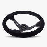 The Le Mans | Black Alcantara Suede | Black Spoke | Black Stitch