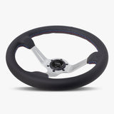The Le Mans | Black Leather | Silver Spoke | Bavarian Stitch