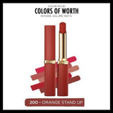 Loreal Paris Color Riche: Volumizing Matte Lipstick with Hyaluronic Acid - Intense Long Lasting Orange Color