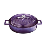 Lava Purple Cast Iron Multi-Purpose Cookware - 11 Inch Round Enamel Coated Pot with Integrated Handle, Oven Safe, Durable