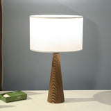 Homing Lucca Fabric Table Lamp Shade - Wooden Body, Soft Lighting, E27 Socket