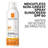 La Roche-Posay Anthelios Ultra-Light Sunscreen Spray Lotion SPF 60, Spray Sunscreen For Face & Body, Broad Spectrum SPF + Antioxidants, Oil Free, Alcohol Free, Water Resistant 80 Min., 5 Fl. Oz.