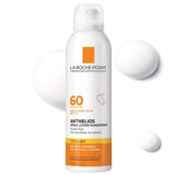 La Roche-Posay Anthelios Ultra-Light Sunscreen Spray Lotion SPF 60, Spray Sunscreen For Face & Body, Broad Spectrum SPF + Antioxidants, Oil Free, Alcohol Free, Water Resistant 80 Min., 5 Fl. Oz.