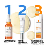 La Roche-Posay Pure 12% Vitamin C Serum For Face With Hyaluronic Acid & Salicylic Acid, Hydrating Face Serum, Boost Radiance & Reduce Wrinkles, 2 Formulas for Normal or Oily Skin Control