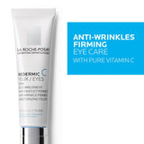 La Roche-Posay Redermic C Pure Vitamin C Eye Cream with Hyaluronic Acid to Reduce Wrinkles for Anti-Aging Effect, 0.5 Fl Oz (Pack of 1)