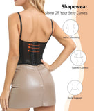 Lace Bustier Corset Tops for Women Going Out Mesh Overbust Adjustable Strap Waist Cincher Crop Bustier Party Rave Date Night Outfit Tank Top