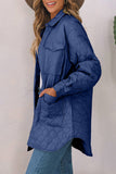 ladies Snap Down Collared Winter Coat Material composition: 100% nylon