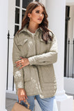 ladies Snap Down Collared Winter Coat Material composition: 100% nylon