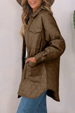 ladies Snap Down Collared Winter Coat Material composition: 100% nylon