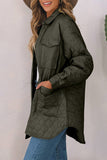 ladies Snap Down Collared Winter Coat Material composition: 100% nylon