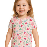 Ladybug Flower Garden Summer Pajama Set